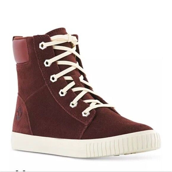 Timberland Women’s Skyla Bay 7" Burgundy Suede Sneaker Boot NIB shoes - Picture 1 of 15